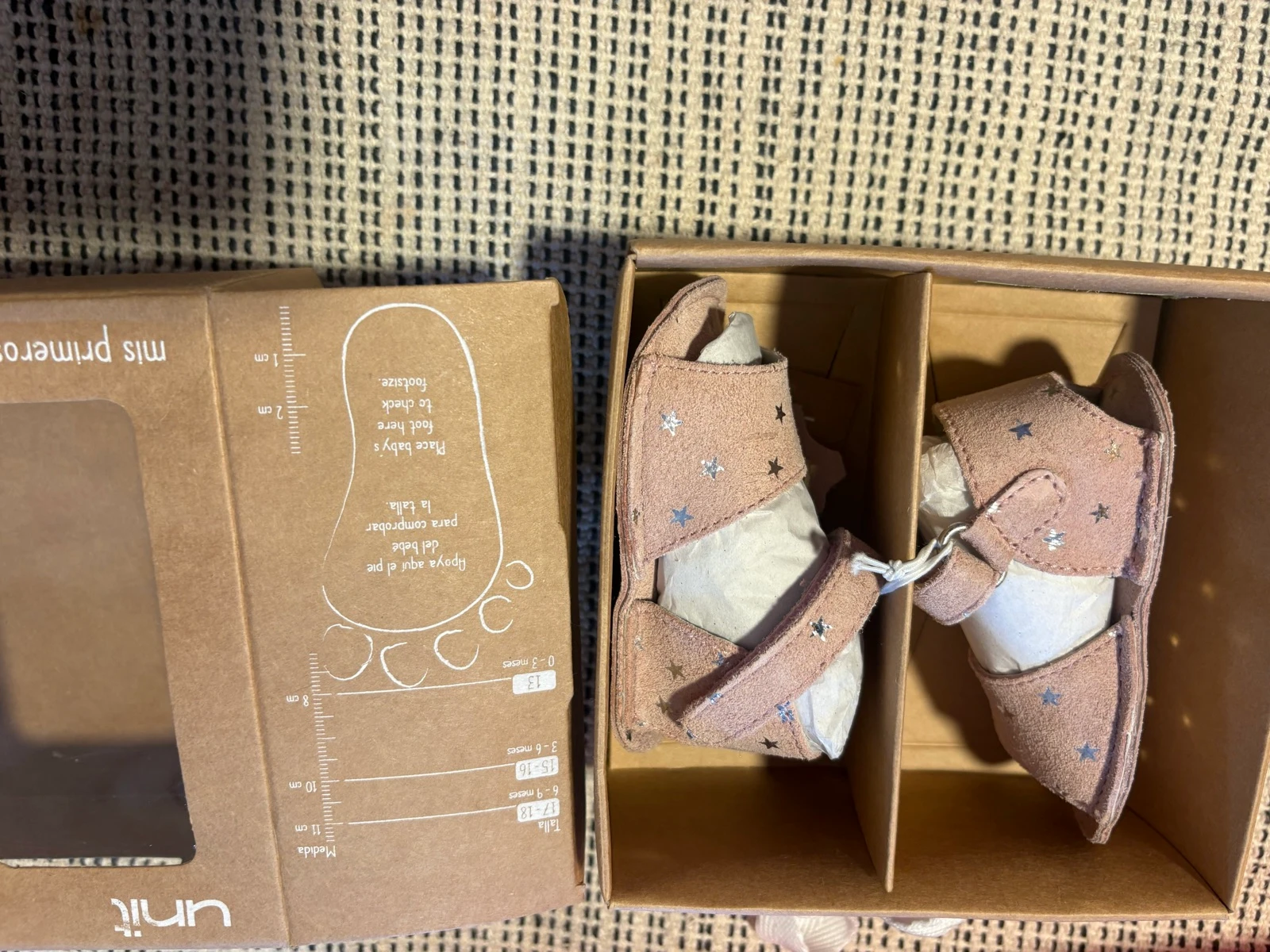 pink baby sandals with stars leather single size 15/16 for 3-6 months – photo 10